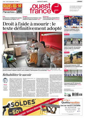 Cover of Ouest France (Lorient)