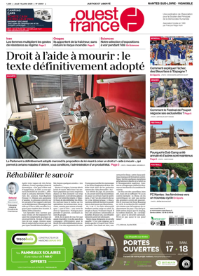 Cover of Ouest France (Nantes / Sud-Loire / Vignoble)