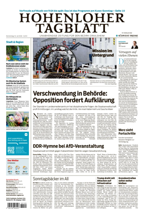 Cover of Hohenloher Tagblatt