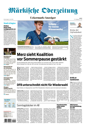 Cover of Markische Oderzeitung Uckermarkanzeiger