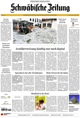 Cover of Schwabische Zeitung (Friedrichshafen)