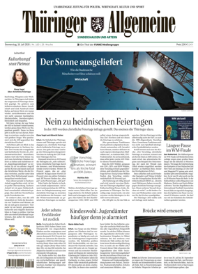 Cover of Thuringer Allgemeine (Sonderhausen und Artern)