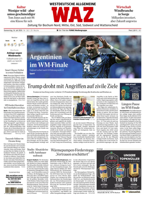 Cover of Westdeutsche Allgemeine Zeitung (Bochum)