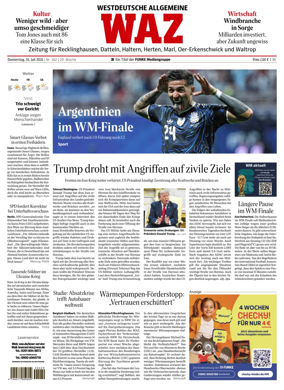 Cover of Westdeutsche Allgemeine Zeitung (Recklinghausen)