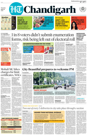 Cover of Hindustan Times (Chandigarh) - Live