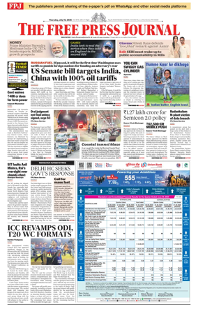 Cover of The Free Press Journal