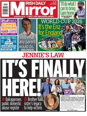 Cover of Irish Daily Mirror