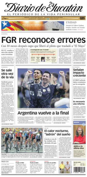 Cover of Diario de Yucatan