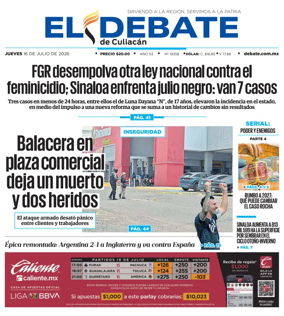 Cover of El Debate de Culiacan