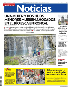 Cover of Diario de Noticias (Spain)