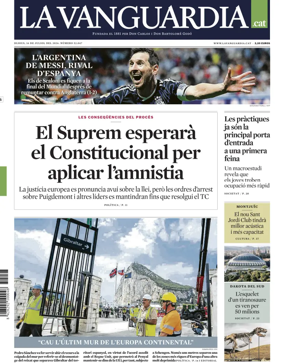 Cover of La Vanguardia (Catalonia - 1st edition)