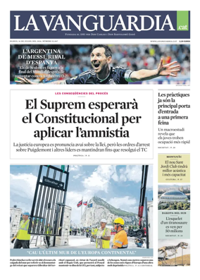 Cover of La Vanguardia (Catala)