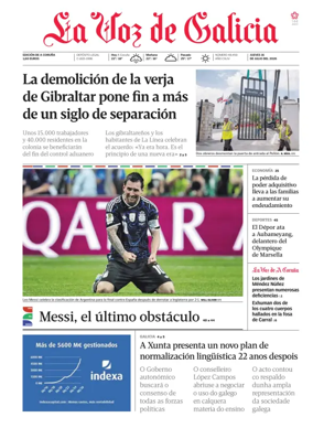 Cover of La Voz de Galicia (A Coruna)