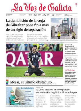 Cover of La Voz de Galicia (Lugo)