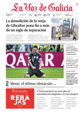 Cover of La Voz de Galicia (Vigo)
