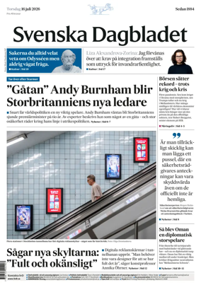 Cover of Svenska Dagbladet