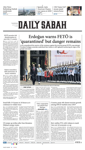 Cover of Daily Sabah (Turkey)