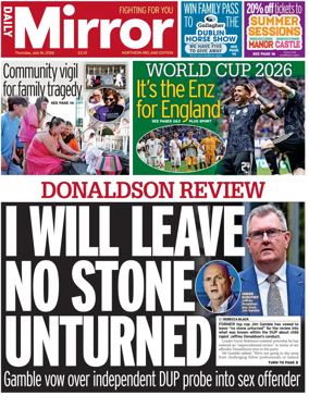 Cover of Daily Mirror (Northern Ireland)