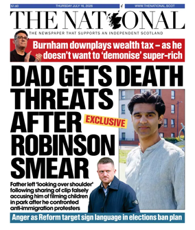 Cover of The National (Scotland)