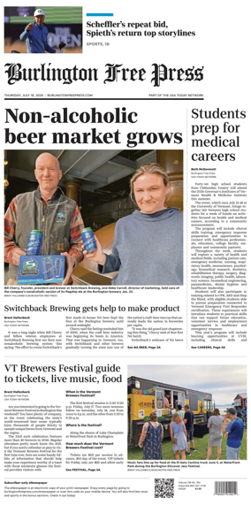 Cover of Burlington Free Press