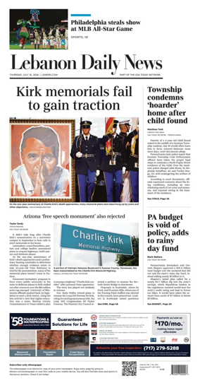 Cover of Lebanon Daily News