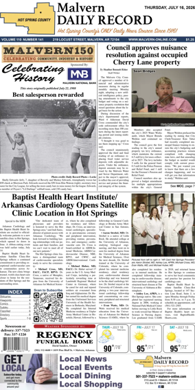Cover of Malvern Daily Record
