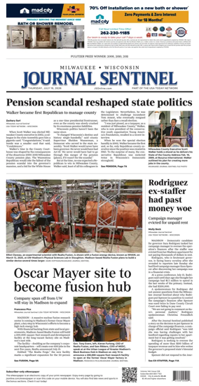 Cover of Milwaukee Journal Sentinel