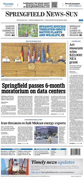 Cover of Springfield News-Sun