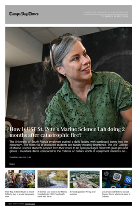 Cover of Tampa Bay Times TFP