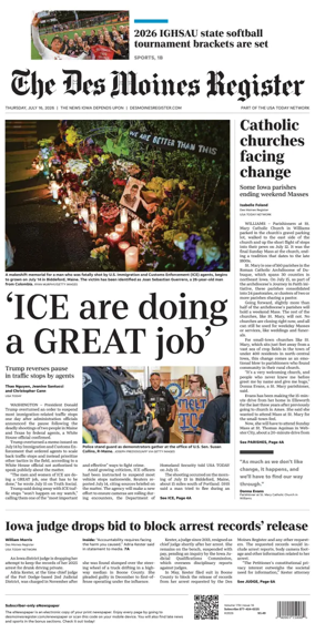 Cover of The Des Moines Register