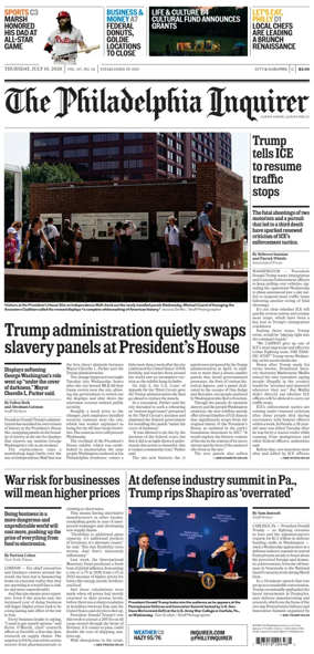 Cover of The Philadelphia Inquirer (South Jersey edition)