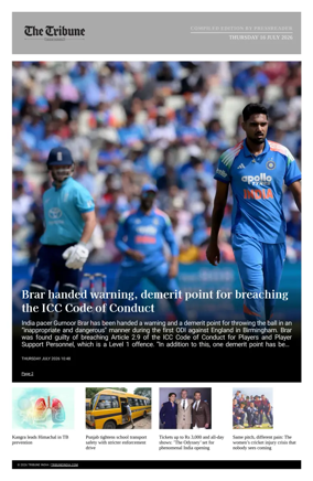 Cover of Tribune India - Compiled Edition