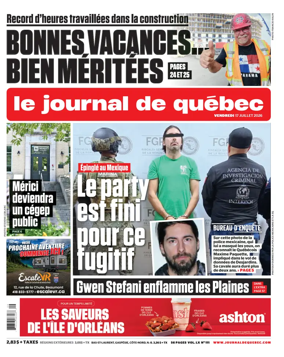 Cover of Le Journal de Quebec