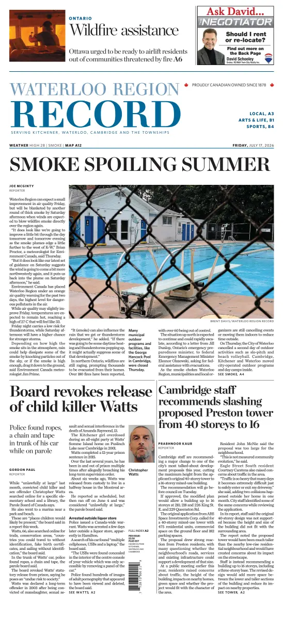 Cover of Waterloo Region Record