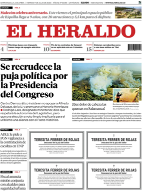 Cover of El Heraldo (Colombia)