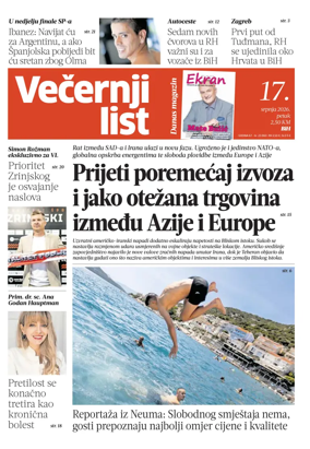 Cover of Vecernji list BiH