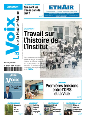 Cover of La Voix de la Haute-Marne edition Chaumont