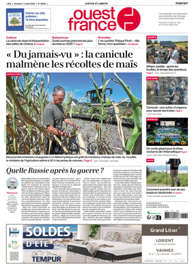 Cover of Ouest France (Pontivy)