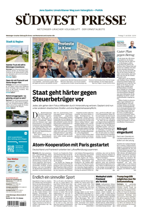 Cover of Sudwest Presse - Metzinger Uracher Volksblatt - Der Ermstalbote