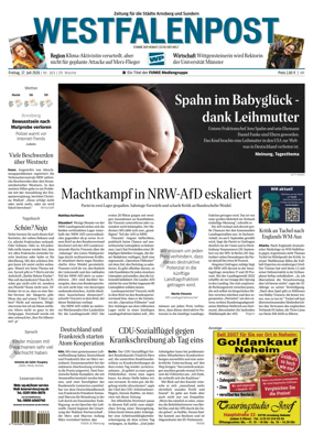 Cover of Westfalenpost (Arnsberg)