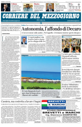 Cover of Corriere del Mezzogiorno (Puglia)