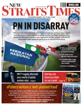 Cover of New Straits Times