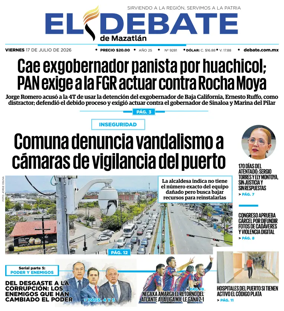 Cover of El Debate de Mazatlan