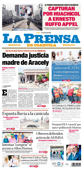 Cover of La Prensa de Coahuila