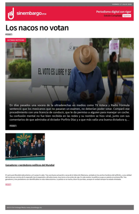 Cover of Sin Embargo Opinion