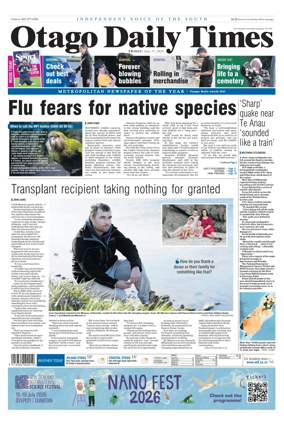 Cover of Otago Daily Times