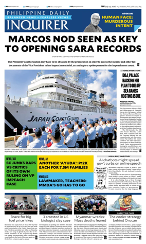 Cover of Philippine Daily Inquirer