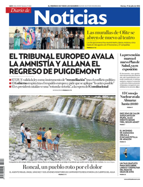 Cover of Diario de Noticias (Spain)