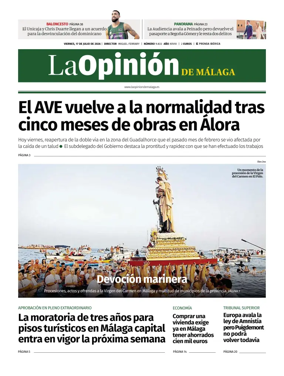 Cover of La Opinion de Malaga