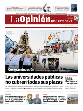 Cover of La Opinion de Murcia (Cartagena)